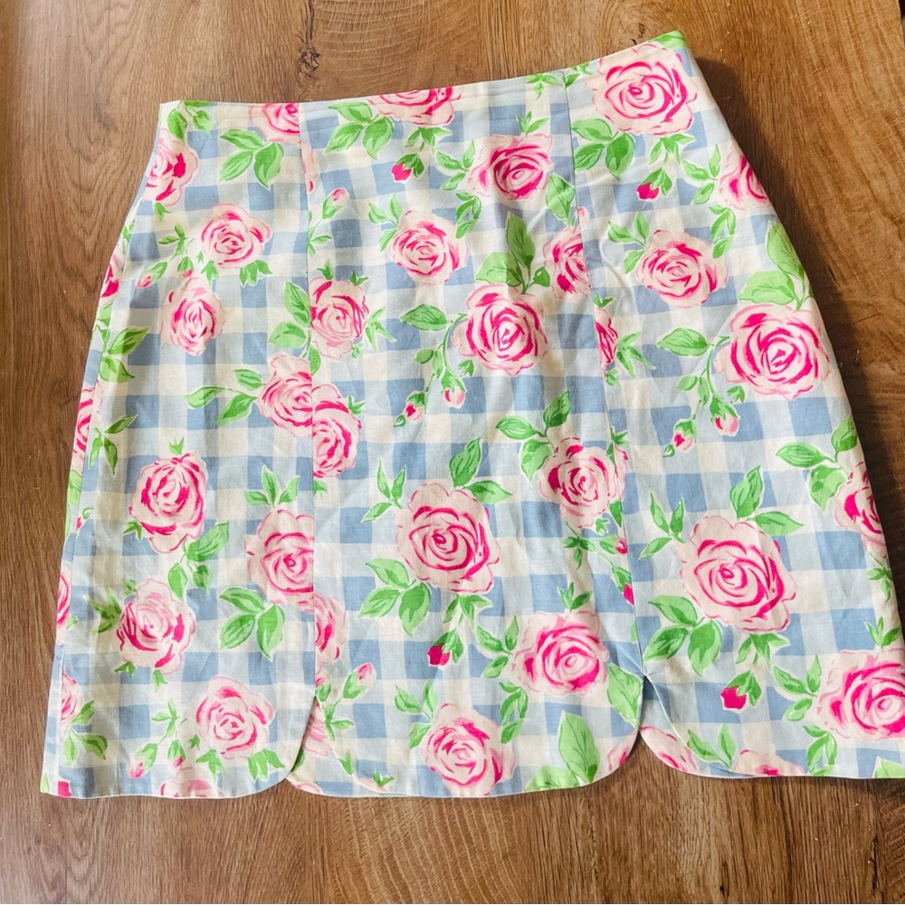Lilly Pulitzer Floral Linen Skirt – Size 8